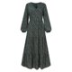 thumbnail image 2 of WILLBEST Vestidos Largos Casuales para Mujer Vestido Informal con Estampado Floral para Mujer, Vestido Largo Acampanado con Manga y Cuello En V XXXGrande, 2 of 3