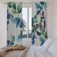 thumbnail image 3 of Blueberry Spring Leaves Kitchen Curtain for Berdoom Living Room Cafe 72 Inch Length, Grey Botanical Branches Tiers Curtains Light Filtering Drapes Rod Pocket Window Treatment 2 Panels 52"Wx72"L, 3 of 8