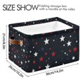 thumbnail image 4 of Yayeee 2 Pack Canvas Storage Basket with Handles for Shelves Fabric Bins Closet Organizer, Blue Stars Pattern, 4 of 8