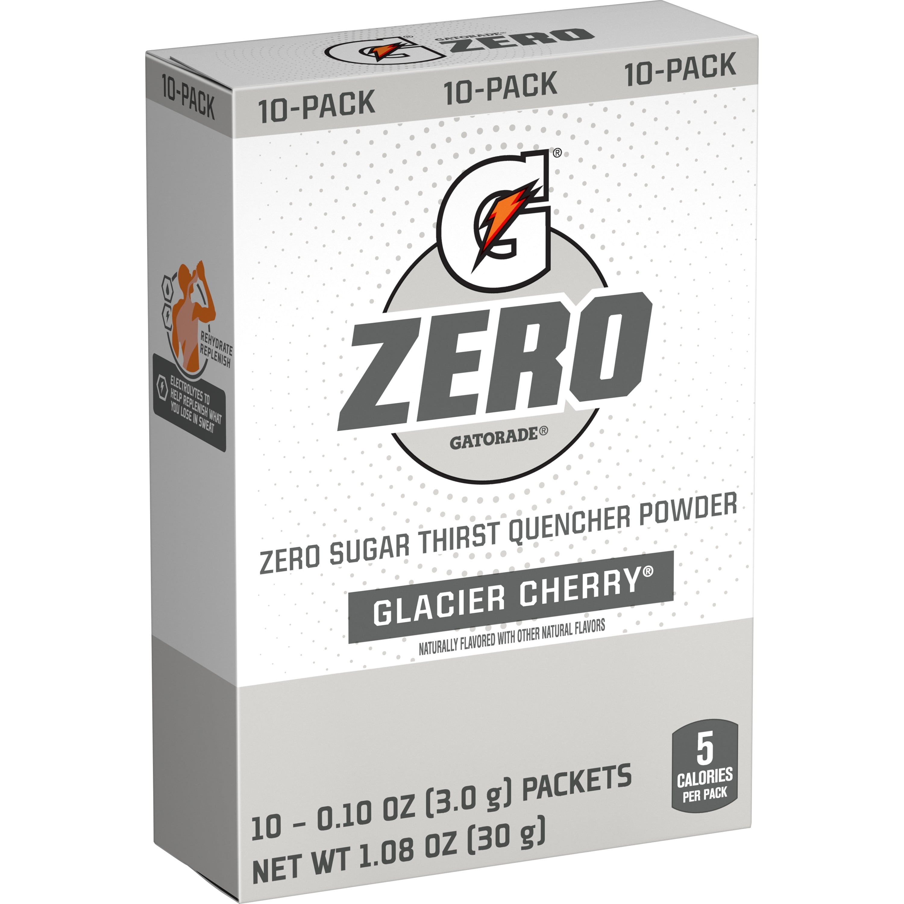 Photo 1 of 5 pack of GATORADE ZERO POWDER 10PK GLACIER CHERRY 50pcs total