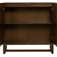 thumbnail image 5 of Nathan James Paxton Boho Wood Storage Cabinet with Doors, Small Storage Cabinet for Living Room or Kitchen with Rattan Door Details, Dark Walnut, 5 of 6