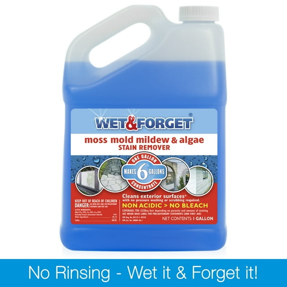Wet & Forget Outdoor Moss, Mold, Mildew, and Algae Stain Remover Concentrate, 128 oz