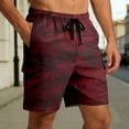 thumbnail image 2 of Gym Cargo Shorts Men Camo Gradient Drawstring Casual Straight Leg Outdoor Work Summer Beach Hiking Golf Shorts With Pockets, 2 of 5