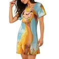 thumbnail image 2 of Naloa Happy Goat In Meadow Print Women Nightgowns,Womens Loungewear,Short Sleeve Sleepwear,Comfy Ladies Nightdress, 2 of 6