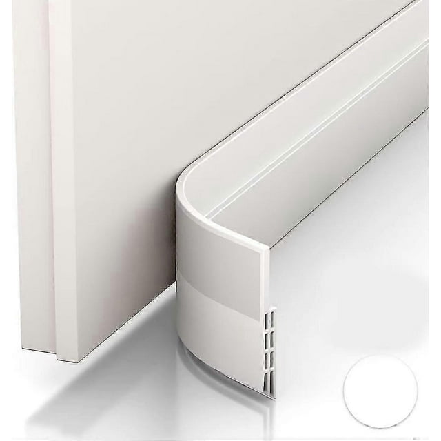 1pcs Draft Excluder & Door Seal - NEW Insulating Door Bottom (Quick to Install), Ideal for Cold, Noise & Damp Insulation (White)