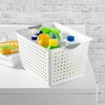 thumbnail image 4 of Sterilite Deep Ultra Plastic Storage Baskets w/ Handles, White, 24 Pack, 4 of 7