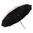 thumbnail image 2 of Paraguas plegable de 60 varillas para días soleados y lluviosos, totalmente automático, grande, de plástico negro reforzado, parasol y protección solar, plegable, de tela, para lluvia., 2 of 6