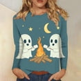thumbnail image 1 of Heisall Womens Halloween Print T-Shirts Loose Round Neck Long Sleeve Pullover Casual Fashion Tops 2025 New Arrival, 1 of 5