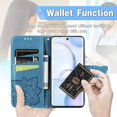 thumbnail image 6 of case for Motorola Moto G Play 2021 Wallet Case,Kawaii 3D Butterfly Embossing Slim Flip PU Leather with Magnetic Closure Credit Card Slots Holder Phone Cover for Moto G Play 2021 Rhinestone Blue, 6 of 14