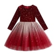 thumbnail image 4 of XQYLOS Girls Sequins Princess Dress Long Sleeve Crewneck High Waist MultiTiere𝖽 Swing Tulle Kids 4-14 Years Pageant Party Prom, 4 of 4