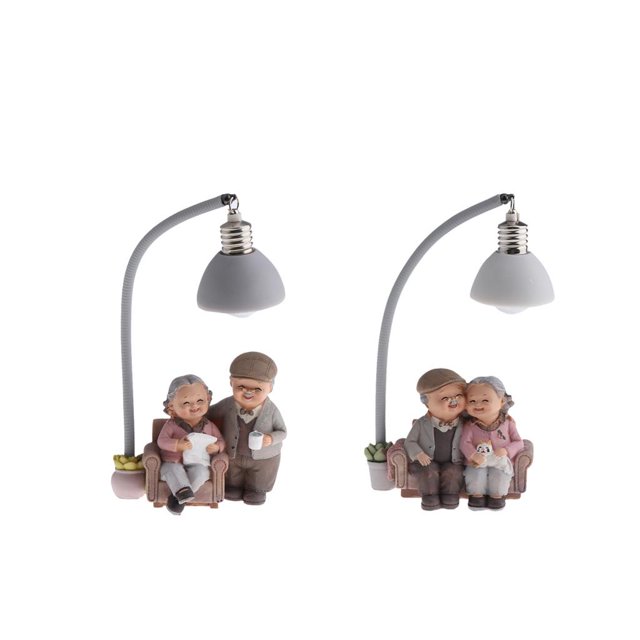 2Pcs Lover ~ Adorno Casero de Figuras de Pareja de Ancianos para Bookrack Sunnimix Casa de muñecas en miniatura