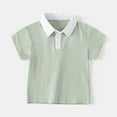 thumbnail image 2 of KAUOD Short Sleeved Lapel T Shirt for Boys School Stand Up Collar Solid Color Casual Top Outdoor Wear Sport Tees, 2 of 7