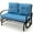 Blue, variant on Gymax 2-Person Outdoor Patio Glider Bench Swing Seat Bench w/ Seat & Back Cushions Brick Red