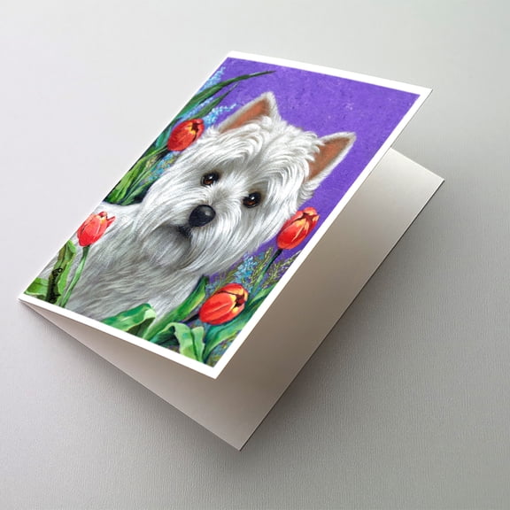 Westie Paradise Greeting Cards and Envelopes Pack of 8