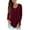 Wine Red, variant on VERABENDI Women's Plus Size Long Sleeve Casual Tunic Tops Floral Blouses Henley T Shirts for Women