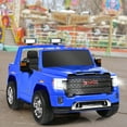 thumbnail image 3 of Gymax 12V Licensed GMC Kids Ride On Car 2-Seater Truck w/ Remote Control Blue, 3 of 10