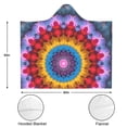 thumbnail image 3 of Wearable Blanket,Colorful Tie Dye Floral Mandala Pattern Hooded Wearable Flannel Blanket for Adults & Teens,Winter Poncho Shawl Wrap Cape Cozy Anti-Pill,50"x60", 3 of 5