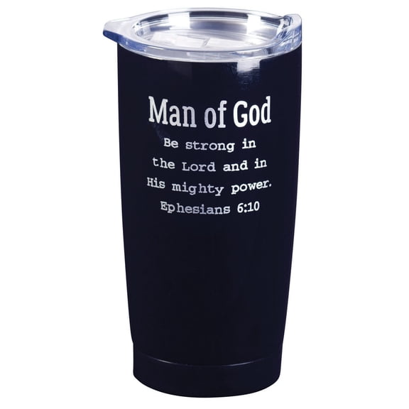 Dicksons Man of God Matte Black 20 ounces Stainless Steel Travel Tumbler
