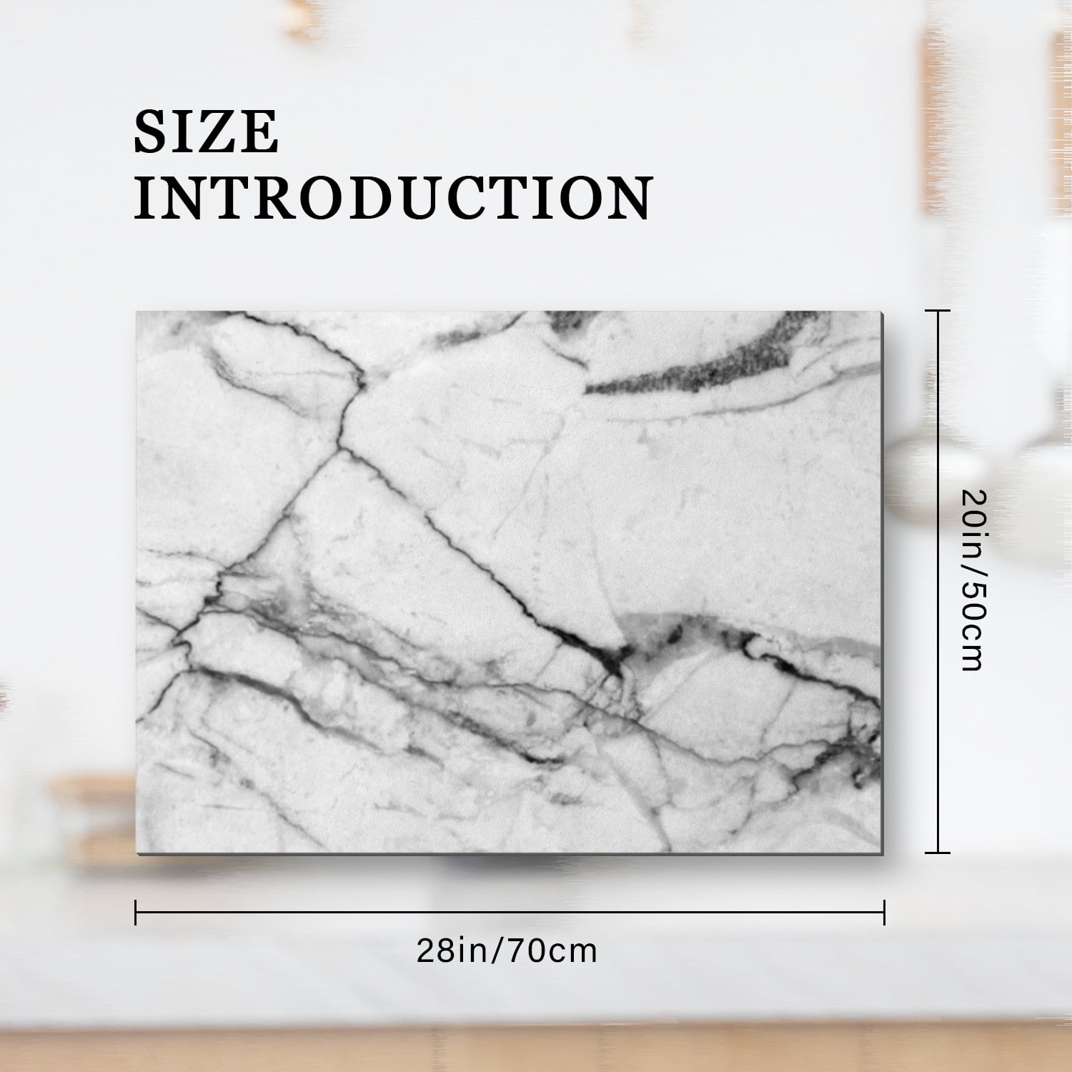 Stove Top Covers For Glasstop Stoves, White and Black Marble Print Modern Decor Oilproof Mat, Multifunctional Protector Decorative Pad for Kitchen RV (28×20 Inch)
