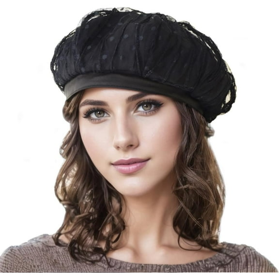YooGuoGuo Women’s Lace Beret French Style Vintage Summer Spring Octagonal Cap Hats for Ladys