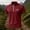 Red, variant on Men's Mountain Logo Quarter Zip Performance T-Shirts Short Sleeve Stand Collar Quick Dry Shirt Athletic Workout Tops