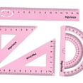thumbnail image 7 of Math Ruler, Metal Protractor, Triangle Ruler, Protractor for Architects, Carpentry Engineers Light Pink, 7 of 7