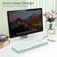 thumbnail image 3 of Wireless Keyboard and Mouse Combo, RaceGT 2.4G USB Typewriter Keyboard, Silent Mouse, Quiet Cordless Cute Retro Round Keycaps Keyboard Mouse Set, for Mac Windows PC Laptop, LT400-Green, 3 of 10