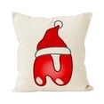 thumbnail image 3 of XWSHYW Almohadas y Fundas Funda de Almohada con Letras Navideñas, Funda de Cojín Decorativa para Sofá Festivo, Funda de Cojín con Estampado de Lino, 3 of 4