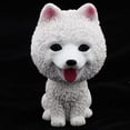 thumbnail image 2 of Bobble Head Dog Samoyed Figurine Bobbling Head Puppy Car Vehicle Ornament, 2 of 8