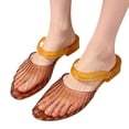 thumbnail image 2 of YOUYEDIAN Jelly Sandals for Women Summer Ballet Mesh Flats Shoes Dress Slip on Wide Closed Toe Mary Jane Mules Beach Walking Sandals (Brown), 2 of 5