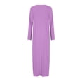 thumbnail image 5 of Fengactive Tshirt Dress for Women Fall Casual Scoop Neck Long Sleeve Loose Fit Plain Long Maxi Tee Shirt Dresses, 5 of 6