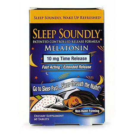 Sleep Soundly Melatonin 10mg, Fast Acting, Extended Release Sleep Formula, 60 servings