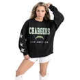 thumbnail image 3 of Women's Gameday Couture  Black Los Angeles Chargers Velocity Relaxed Rhinestone Pullover Sweatshirt, 3 of 6