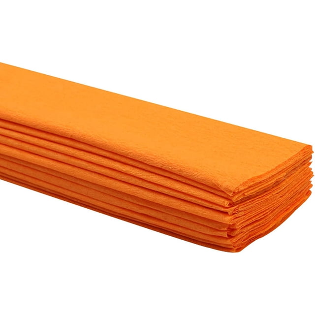 Premium Crepe Paper Party Streamers 21 Assorted Colors Large 20 Inch X 3.2 Ft. Per Sheet DIY Crepe Paper Flowers Crafts Gift Wrapping Box Birthday Wedding Party Drop Decoration Supply (Orange) 10