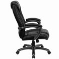 thumbnail image 3 of High Back Black Leather Layered Upholstered Executive Swivel Chair with Smoke Metal Base and Padded Arms, 3 of 9