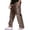 Brown, variant on Mens Snap-Button Sweatpants Loose Fit Track Pants Solid Color Casual Trousers With Button Front Design For Fall Winter And Daily