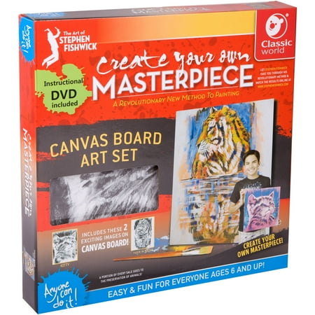 Stephen Fishwick - Canvas Board Art Set ( Tiger & Kitten )