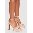 thumbnail image 2 of Women's Faux Leather Open Toe Ankle Strap High Heels, 2 of 3