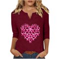 thumbnail image 2 of NSLGXD Women's Breast Cancer Awareness 3/4 Sleeve Shirts Casual V Neck Pink Ribbon Graphic Spread The Hope Tee Tops Fall Lightweight Pullover Shirts, 2 of 4