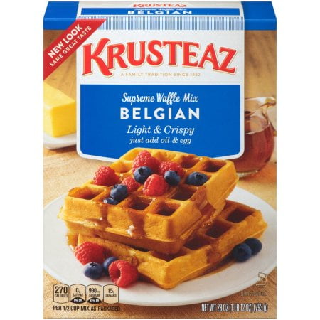 Krusteaz Light Crispy Belgian Waffle Mix 28 Oz Box Walmart Com