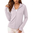 thumbnail image 2 of TOUMENY Women's Zip Up Hoodie Lightweight Sun Protection UPF 50+ Long Sleeve Slim Fit Athletic Jacket Casual Running Hiking Travel Workout Top Pink XXL, 2 of 6