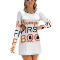 thumbnail image 1 of Première Annonce de Grossesse de Boo-Halloween Robe Évasée Col Carré Robe Élégante Mode Féminine Imprimée Halloween, 1 of 5