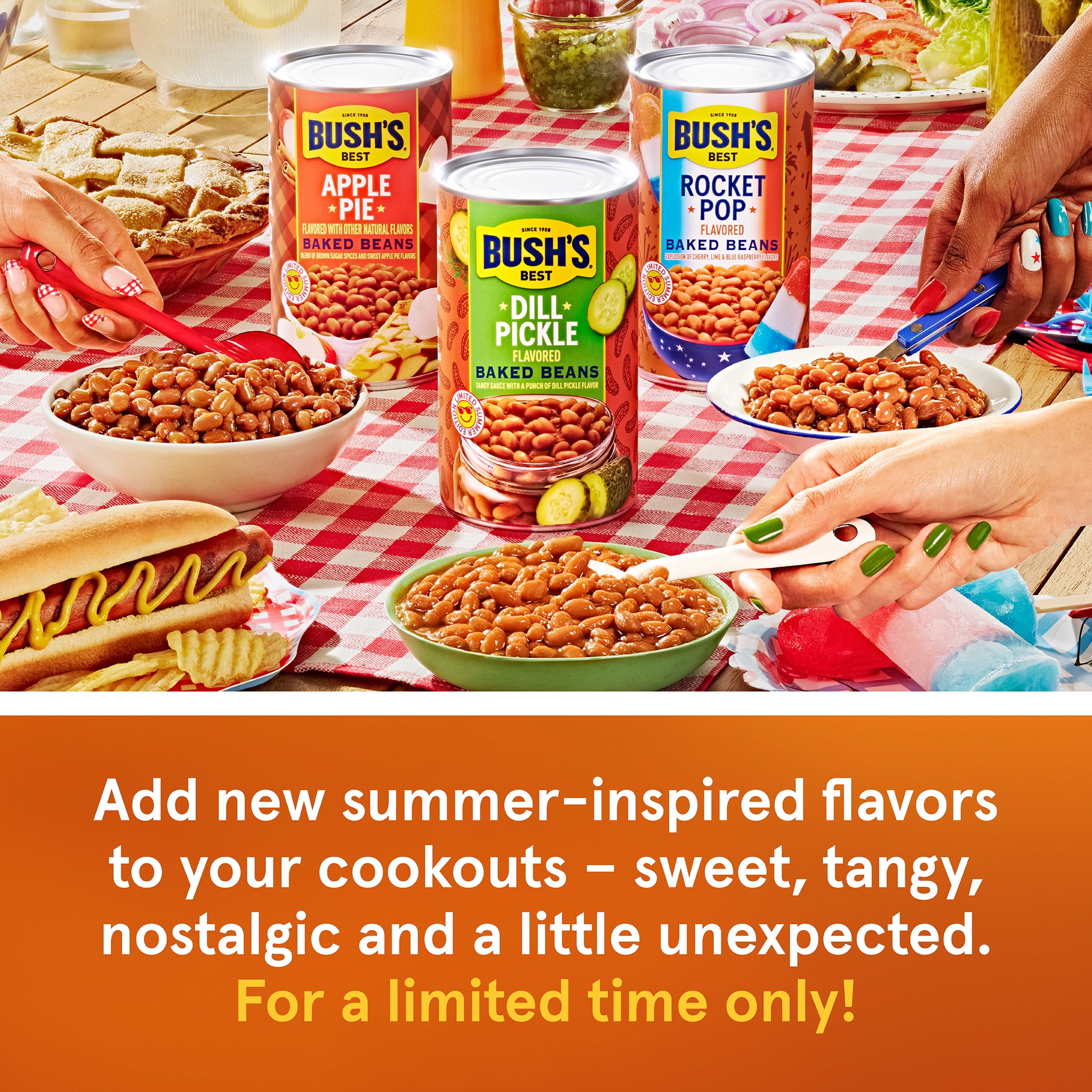 Bush's Apple Pie Flavored Baked Beans, Limited Summer Edition Canned Beans, 27.9 oz Can