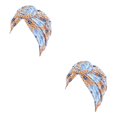 thumbnail image 3 of Sonducket Bohemian Styles Turbantes para mujer Diseño elástico Headwrap Pre-Tied Cap Skullcap plisado Sombreros de moda Swirly Headcover cielo azul cielo azul naranja 2piezas Sonducket CBP206577, 3 of 5