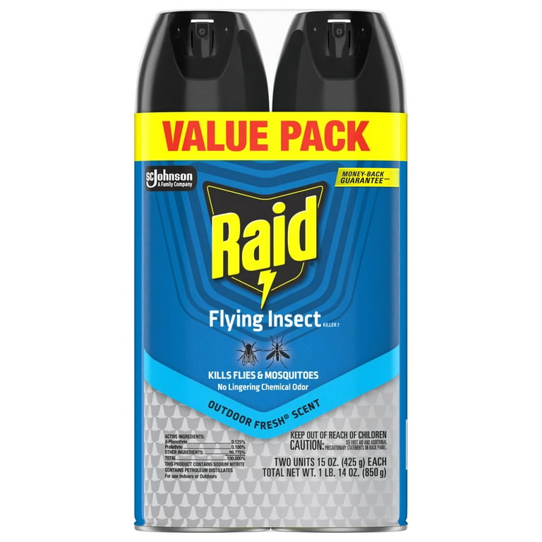 5 pack) Raid Flying Insect Killer Bug Spray 7, Get Rid of Flies