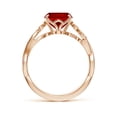 thumbnail image 2 of ANGARA Lab Grown Nature-Inspired Cushion Rectangular Ruby Floral Engagement Ring for Women in 14K Rose Gold (Size-10x8mm) | July Birthstone, Anniversary, Jewelry Gift for Women | Lab-Grown Ruby Ring, 2 of 8