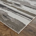 thumbnail image 3 of HomeRoots 514911 9 x 12 ft. Brown & Ivory Abstract Power Loom Distressed Stain Resistant Rectangle Area Rug, 3 of 5