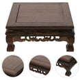 thumbnail image 4 of KAKOWELY Wooden Display Stand for Home Use Antique Shelf Sturdy Craft Pedestal Coffee Finish 12 x 12 x 28, 4 of 8