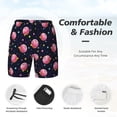 thumbnail image 3 of Balery Cartoon Donut Planets Bañador para hombre, shorts de playa de secado rápido con entrepierna y forro de compresión-Large, 3 of 6