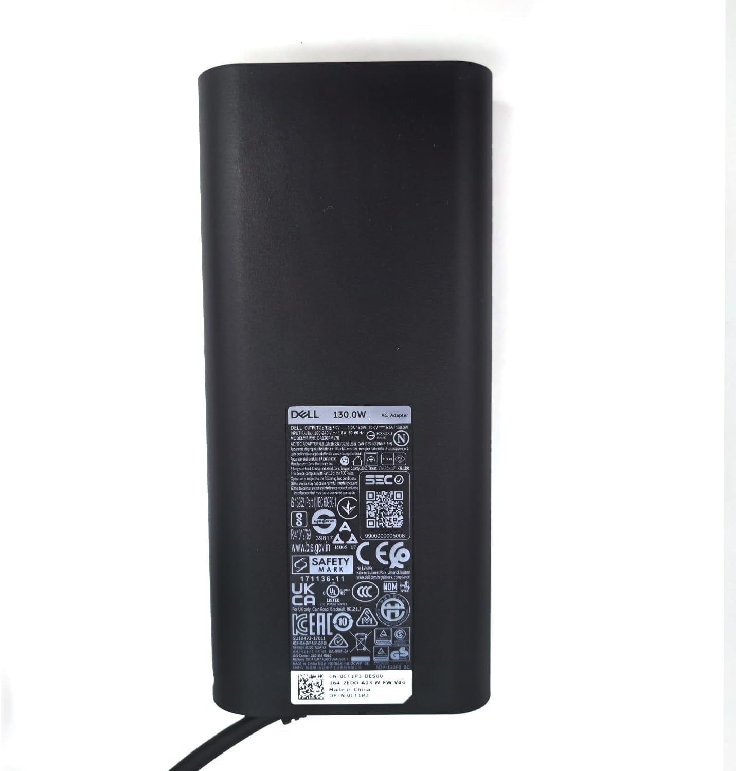 Dell Laptop Charger 130W USB C Type C AC Adapter,XPS 15 9500 9510 9520 XPS 17 9700 9710 9720 9730 AC Charger, Black, DA130PM170